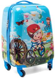 Rogal Kék gyerek gurulós bőrönd " Cyclist" - S méret (Kkids-4wheels-cyclist-HU)