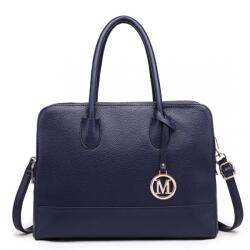 Konofactory Kék nagyméretű shopper táska medállal „Avery (K726-navy-HU)