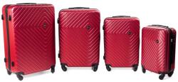Rogal Piros 4 részes keményfedeles utazóbőrönd szett „Waves - M, L, XL, XXL (S741set4in1-burgundy-HU)