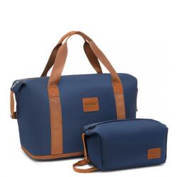 Konofactory Sötétkék 2 darabos válltáska szett " Duo" - M méret (PT212-navy-brown-HU)