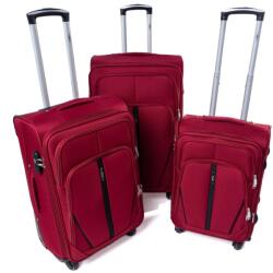 Rogal Sötétpiros 3 darabos vízálló bőröndkészlet " Practical" - M, L, XL (SS020set-burgundy-HU)