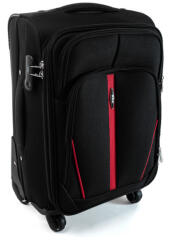 Rogal Fekete vízálló szövet bőrönd „Practical 4 kerékkel - M, L, XL méret (KS020solo-black-HU)