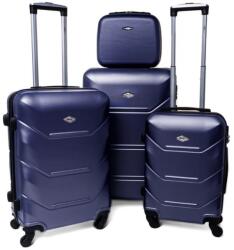 Rogal Sötétkék 4 darabos keményhéjú bőrönd szett „Luxury - S, M, L, XL (S720set4in1-navy-HU)
