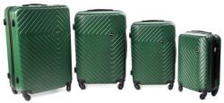 Rogal Zöld 4 részes keményfedeles utazóbőrönd szett „Waves - M, L, XL, XXL (S741set4in1-darkgreen-HU)