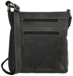 Hide & Stitches Fekete bőr crossbody táska „Anne (K20753-001-black-HU)