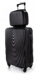 Rogal Fekete szett (táska+bőrönd) „Motion keményhéjú bőröndszett (S663set2in1-black-HU)