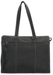 Hide & Stitches Fekete bőr laptoptáska „Answer (K20194-001-black-HU)