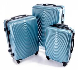 Rogal Türkiz 3 darabos keményhéjú bőrönd szett „Motion - M, L, XL (S663set-metalblue-HU)