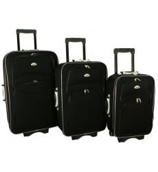 Rogal Fekete 3 darabos utazóbőröndkészlet " Standard" - M, L, XL (S773set-black-HU)
