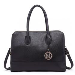 Konofactory Fekete nagyméretű shopper táska medállal „Avery (K726-black-HU)