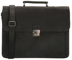 Old West Fekete bőr laptoptáska „Dionne (K17935-001-black-HU)
