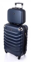 Rogal Sötétkék 2 darabos keményhéjú bőrönd szett „Premium - 3 méret (S730set2in1-navy-HU)
