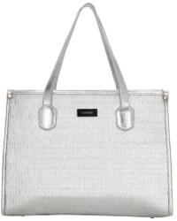 Charm London Ezüst luxus bőr válltáska „Prestige (K23049-079-silver-HU)