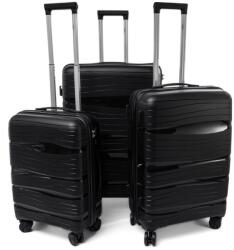 Rogal Fekete 3 darabos luxus keményfedeles bőröndkészlet " Royal" - M, L, XL (SPP3set3in1-graphite-HU)