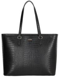 Charm London Fekete bordázott shopper táska „Olympia (K20322-001-black-HU)