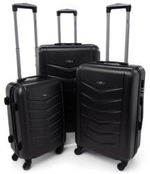 Rogal Fekete 3 részes elegáns keményfedeles bőrönd szett „Armor - M, L, XL (S520set3in1-black-HU)