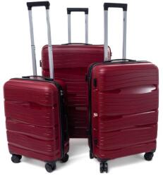 Rogal Sötétpiros 3 darabos luxus keményfedeles bőröndkészlet " Royal" - M, L, XL (SPP3set3in1-burgundy-HU)