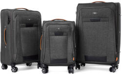 Rogal Szürke 3 részes vízálló bőrönd szett „Navigator - M, L, XL (SS030set-grey-HU)