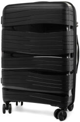 Rogal Fekete prémium keményhéjú bőrönd „Royal TSA zárral - méret M, L, XL (KPP3solo-black-HU)