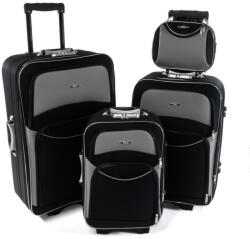 Rogal Szürke-fekete 4 darabos utazóbőrönd szett " Standard" - S, M, L, XL (S773set4in1-black-grey-HU)