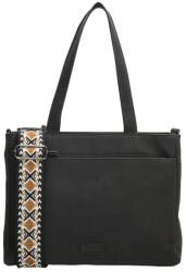 Beagles Fekete válltáska mintás pánttal „Malaga (K20597-001-black-HU)