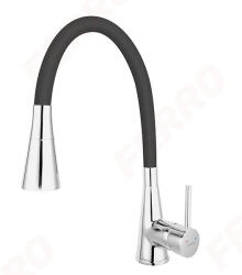 FERRO Zumba II konyhai mosogató csaptelep 2 funkciós flexibilis kifolyócsővel, fekete (FE-BZA42B)