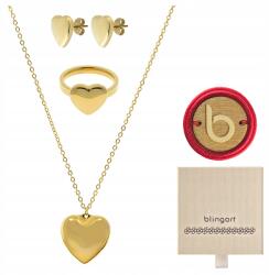 Blingart Női ékszerszett aranyozott szív sebészeti acél Blingart (BZ0086#Z Komplet biżuterii damski pozłacany)