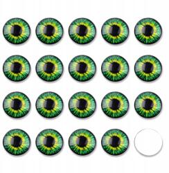 MIXFORM Kaboson Üvegszemek Kézműves, Kerek, Zöld, 12x4mm, 20db (13WB31436)