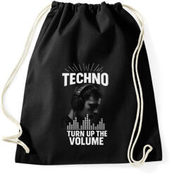 printfashion Techno - turn up the volume - Sportzsák, Tornazsák - Fekete (17734018)