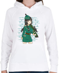 printfashion Katona lány - Női kapucnis pulóver - Fehér (17845391)