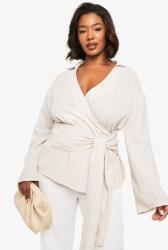 Boohoo Csíkos Kötött Ing, Szín Bézs, Size 44, 100% poliészter