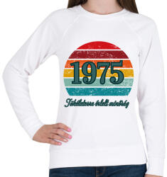 printfashion 1975 retro kör háttér - Női pulóver - Fehér (17784155)