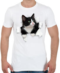 printfashion Cica kitőr - Férfi póló - Fehér (17780479)