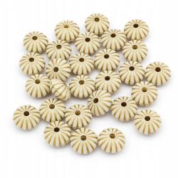 Mixform Akril gyöngyök, Metál arany minta, Szín: Bézs 14x8mm 28db/25g (13WB14397)