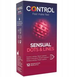 CONTROL Sensual Dots & Lines 12 db domború textúrájú óvszerek (D-223197)