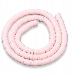 Mixform Öko Polimer Agyag gyöngyök, Handmade, Heishi, Rózsaszín, 6x1mm, 345db/40cm (13WB29980)