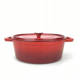 HENDI Zománcozott öntöttvas fazék 4L, 363x222x(h)110mm, piros (1017074)