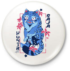 printfashion Demon Hunters Huntrix tigris - Saja boys - kpop - Kitűző, hűtőmágnes - Fehér (17798003)