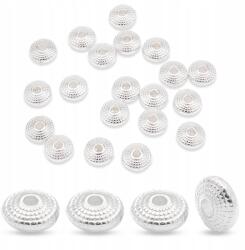 MIXFORM Távolsági gyöngyök, távtartók, ötvözet, serpenyő, szín: Ezüst 8x4mm 20db (13WB17078)