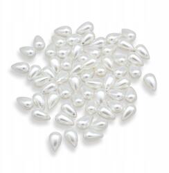 Mixform Akril gyöngyök, Gyöngy utánzat, csepp, fehér, 13x8mm, 25g~50db (13WB29836)