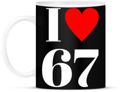 printfashion I LOVE 67 - Bögre - Fekete (17788533)