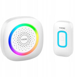 VIRONE Vezeték Nélküli Kapucsengő 230V Led Rgb Vízálló IP44 300M (DB-7/W)