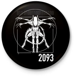 printfashion Alien Xenomorph - Kitűző, hűtőmágnes - Fekete (17784954)