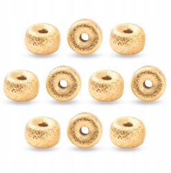 Mixform Sárgaréz gyöngyök, Ellenálló bevonat, 18K aranyozott, 6x4mm, Lyuk 1.2mm, 10db (13WB28259)