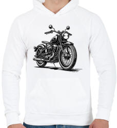printfashion Retro motor - Férfi kapucnis pulóver - Fehér (17848942)