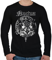 printfashion Noctua - Okkult Design - Férfi hosszú ujjú póló - Fekete (17716820)