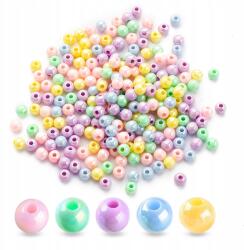 Mixform Akril gyöngyök, Ab szín, kerek, mix, 6x5mm, 25g~210db (13WB28907)