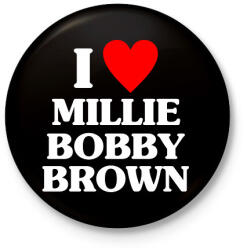 printfashion I LOVE MILLIE BOBBY BROWN - Kitűző, hűtőmágnes - Fekete (17725306)