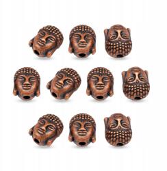 Mixform Buddha fej gyöngyök, Cink ötvözet, Réz szín, 10x9x8mm, Lyuk 2mm, 10db (13WB31462)