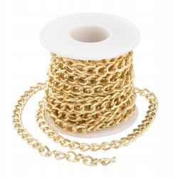 MIXFORM Alumínium lánc, csavart, nem hegesztett, arany, 10x6.5x1.8mm, 5m/tekercs (13WB29183)